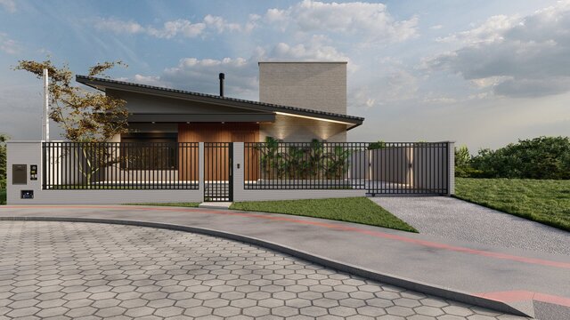 3D model of House with a single-pitch roof