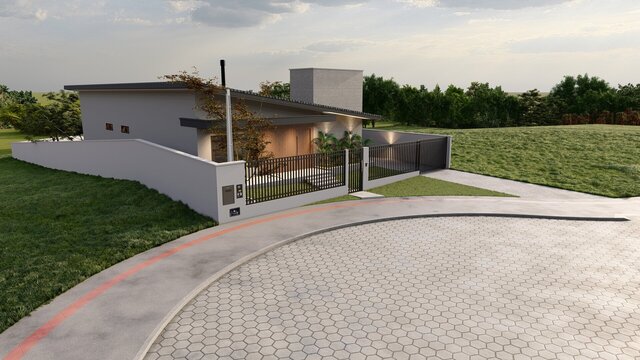 3D model of House with a single-pitch roof