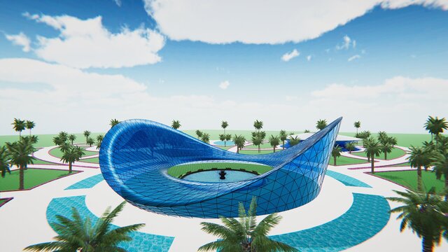 3D model of Futuristic Parametric Eco-Park & Civic Center Master Plan