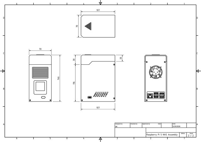 3D model of Raspberry Pi 5 NAS - Concept