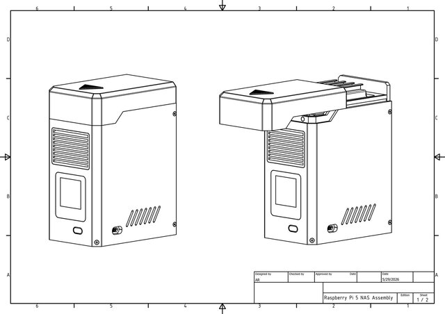 3D model of Raspberry Pi 5 NAS - Concept