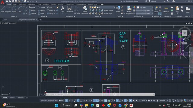 3D model of Plumber Block Detailing In AutoCAD