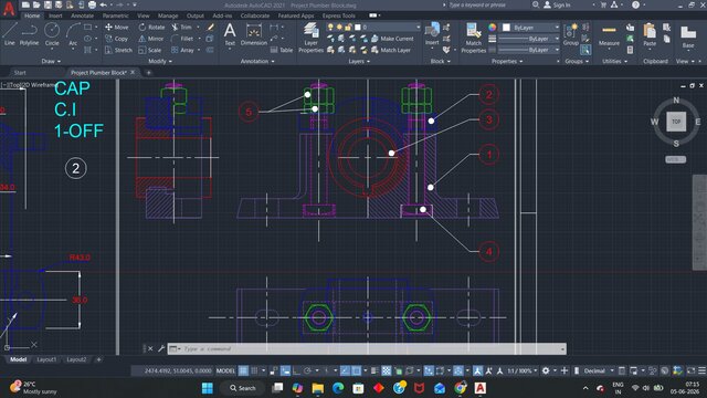 3D model of Plumber Block Detailing In AutoCAD