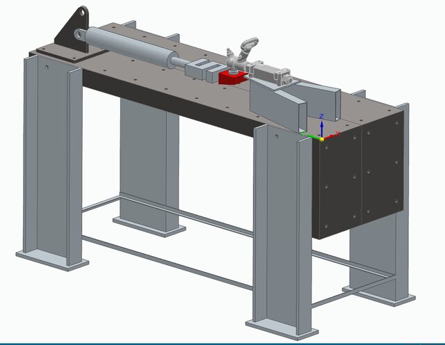 Test bench setup to perform drawbar testing to ADR 62/02