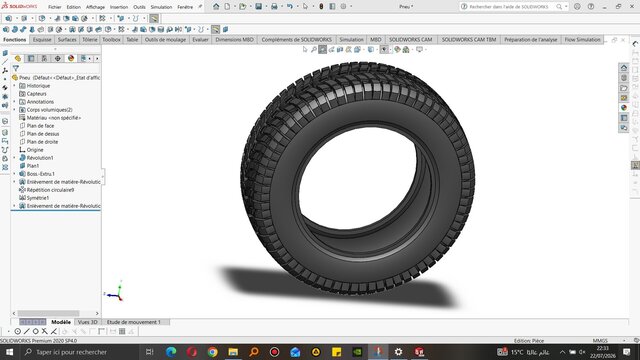 3D model of Off-Road Tire | SolidWorks CAD Modeling