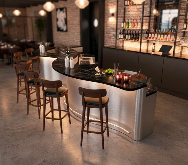 LaRoyale Curved Bar Counter — Engineering & Production Design – image 1 of 3