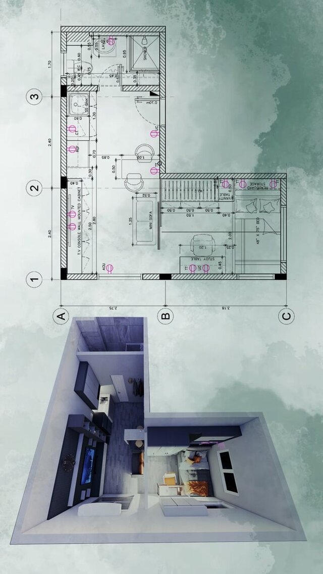 3D model of Bedroom Renovation