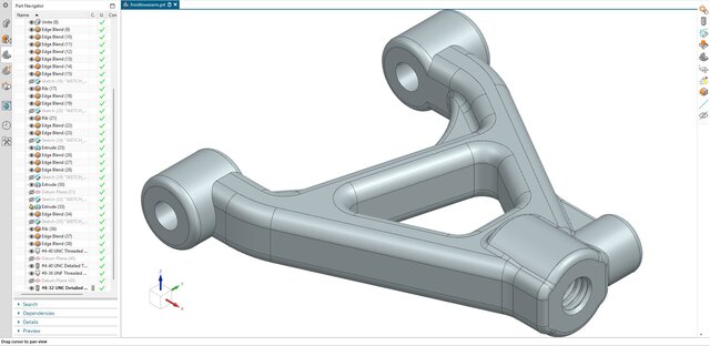 3D model of 07. Front Lower Control Arm (A-Arm)