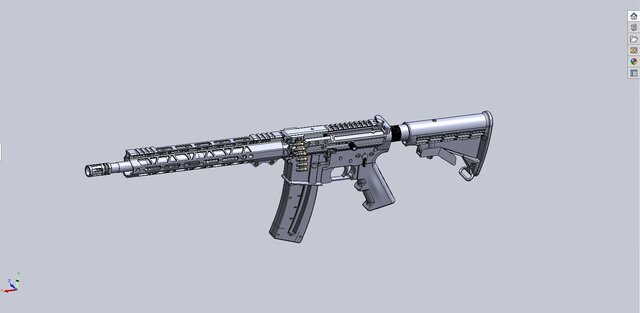 3D model of .22LR Belt-fed LMG based on AR-15