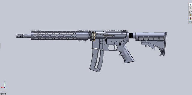3D model of .22LR Belt-fed LMG based on AR-15