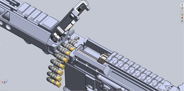 3D model of .22LR Belt-fed LMG based on AR-15