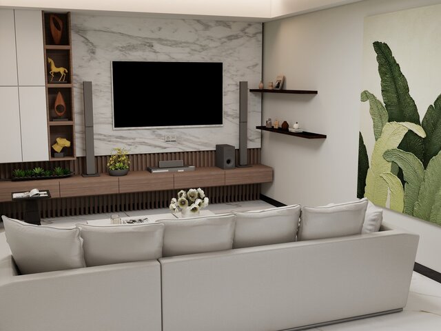 3D model of Modern 3-Bedroom House | Interior & Exterior 3D Visualization