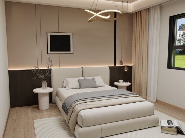3D model of Modern 3-Bedroom House | Interior & Exterior 3D Visualization