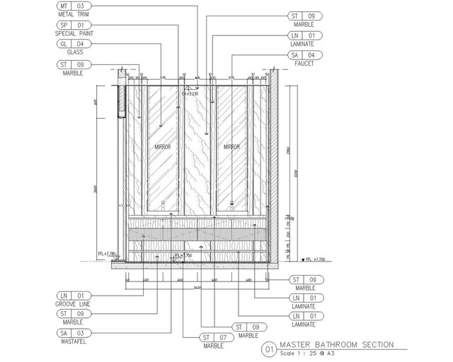 Bathroom Construction Details & Interior CAD Drawings – image 8 of 9