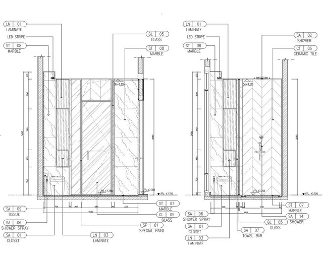 Bathroom Construction Details & Interior CAD Drawings – image 6 of 9