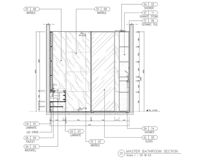 Bathroom Construction Details & Interior CAD Drawings – image 5 of 9