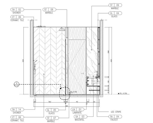 Bathroom Construction Details & Interior CAD Drawings – image 7 of 9