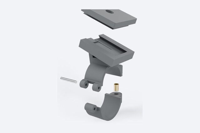 MJF Hinged Tube Clamp with Quick-Release Camera Mount | PA12, Design for 3D Printing – image 7 of 7