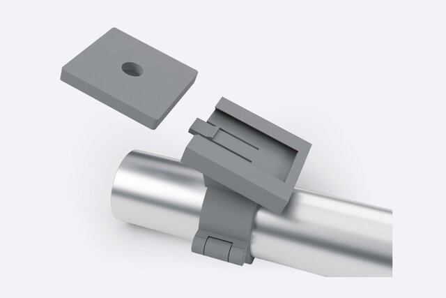 MJF Hinged Tube Clamp with Quick-Release Camera Mount | PA12, Design for 3D Printing – image 6 of 7