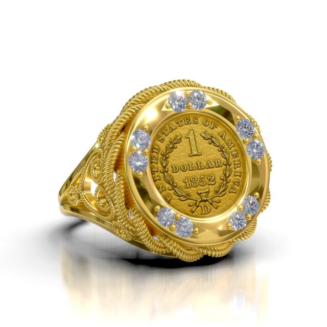 3D model of Coin Bezel Ring for Gold Dollar