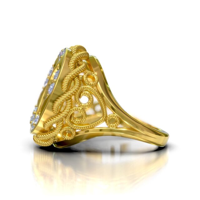 3D model of Coin Bezel Ring for Gold Dollar