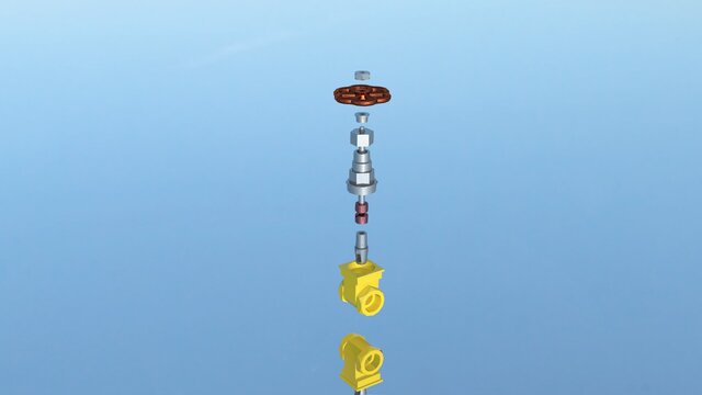 3D model of Mechanical Gate Valve - 3D Modelling & 2D Technical Drawing