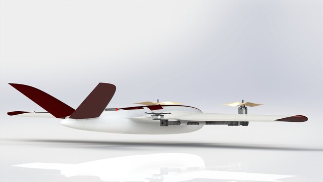 3D model of UAV VTOL Fixedwing With Tilt System