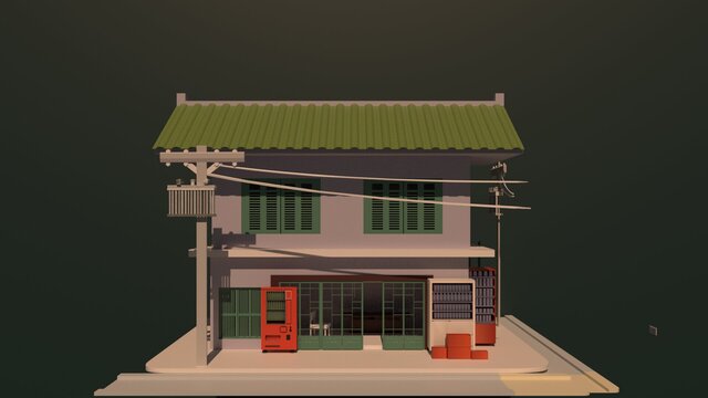 3D model of Japanese Street House — 3D Environment