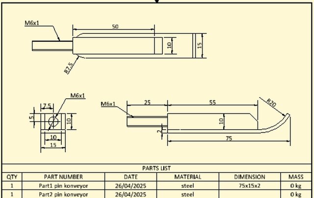 Heavy-Duty Assembly Pin Conveyor System - 3D Mechanical Assembly