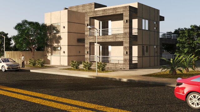 Modern Luxury Villa Exterior 3D Model