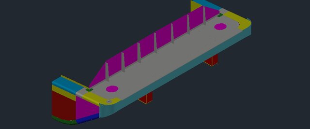 3D model of River Barge Bow Structure 3D Modeling