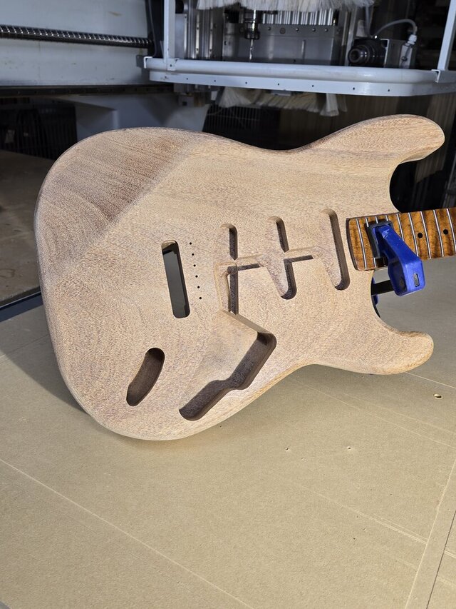 S-Style Double-Cutaway Guitar Body - Design, Two-Sided CAM, Machined