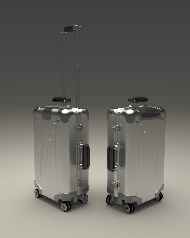 3D model of Customized Aluminium Suit Case