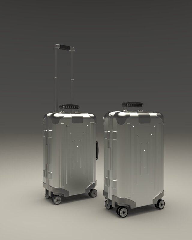 3D model of Customized Aluminium Suit Case