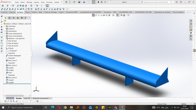 Automotive Rear Wing (Spoiler) | Surface Modeling