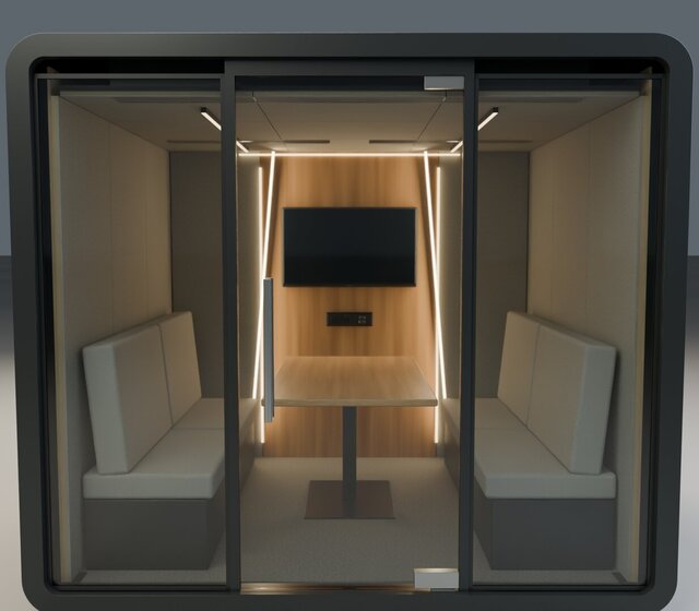 3D model of Modern Acoustic Meeting Pod – 3D Concept Design