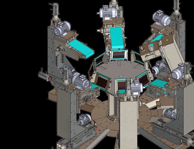 3D model of Automated Multi-Station Rotary Transfer Polishing Machine