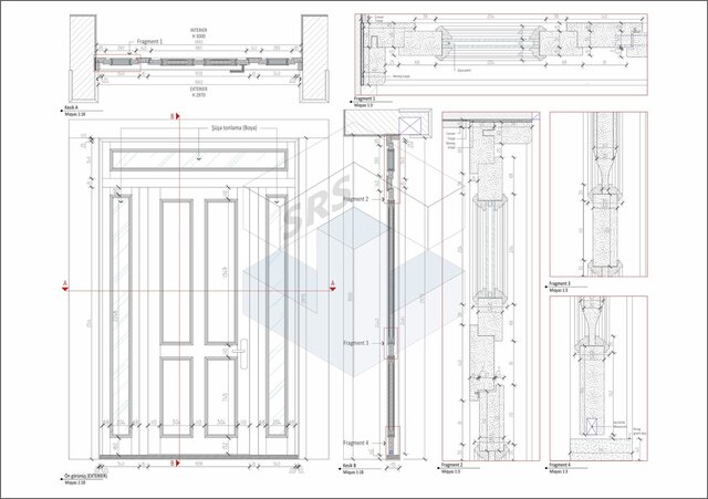 Custom Interior Door Technical Drawing
