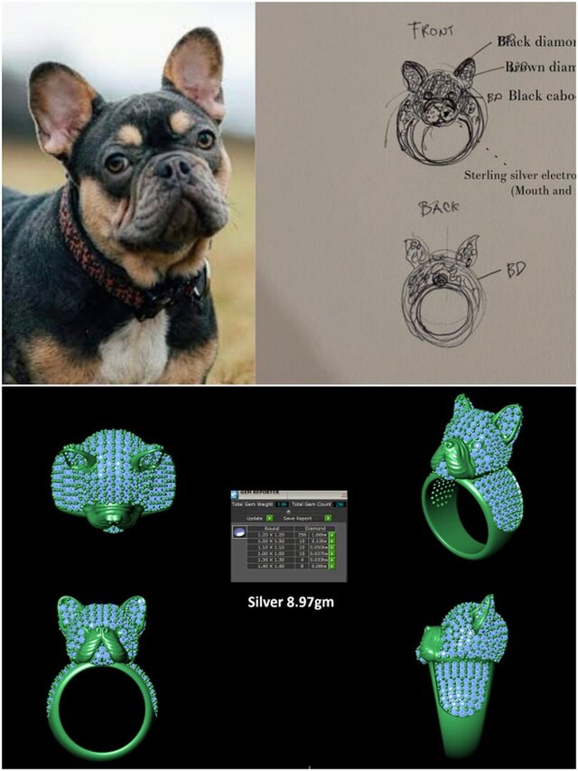 3D model of Custom 3D CAD design work and Sculpting work in Rings, Pendants, Bracelet, Neclace, Grillz, etc.