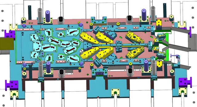 3D model of Industrial Grade Steel Progressive Die | Full 3D Production Tooling Design