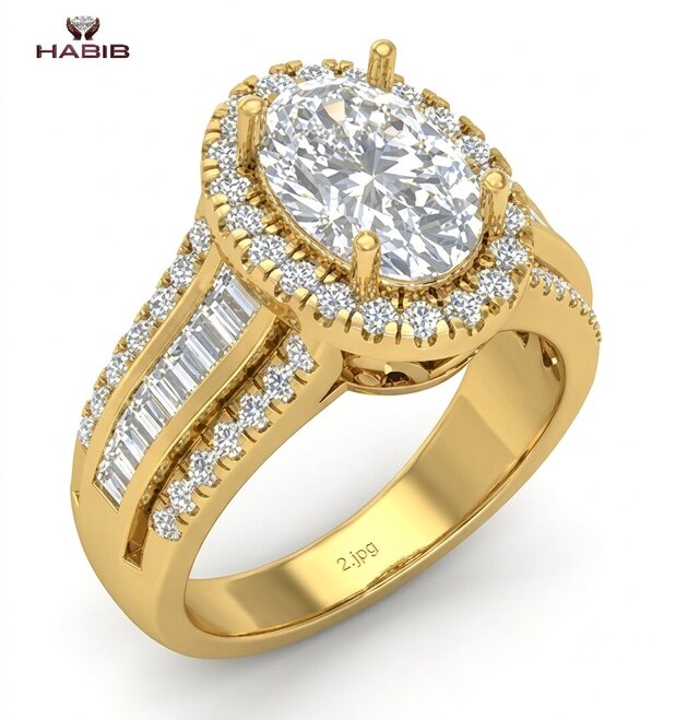 Luxury Diamond Halo Engagement Ring – Jewellery CAD Design
