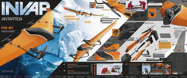 3D model of VTOL Antarctic Research Drone – INVAP