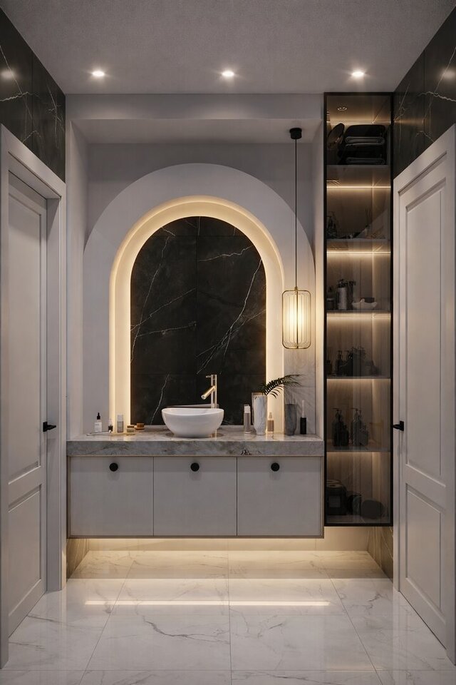 3D model of COMPACT WASH BASIN AREA DESIGN | VISUALIZATION