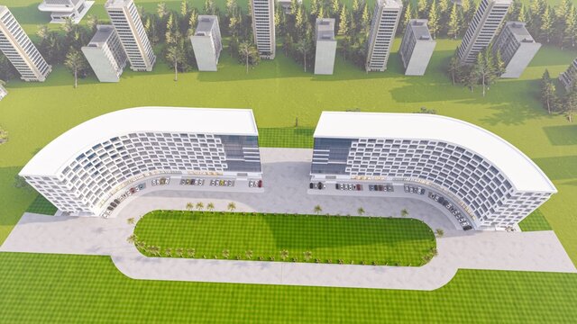 3D model of PINE HOSPITAL LAHORE