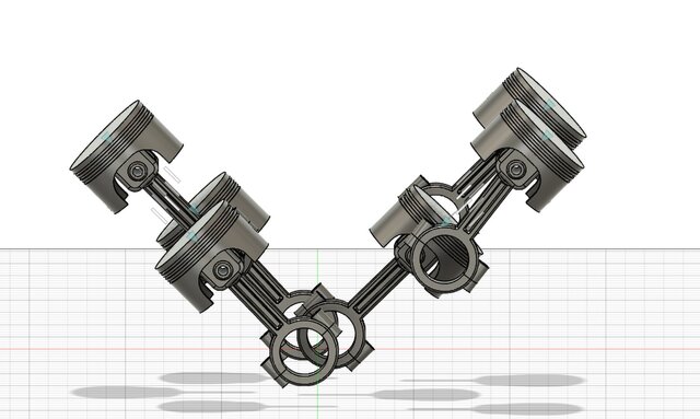 3D model of Piston and Connecting Rod Assembly — Fusion 360