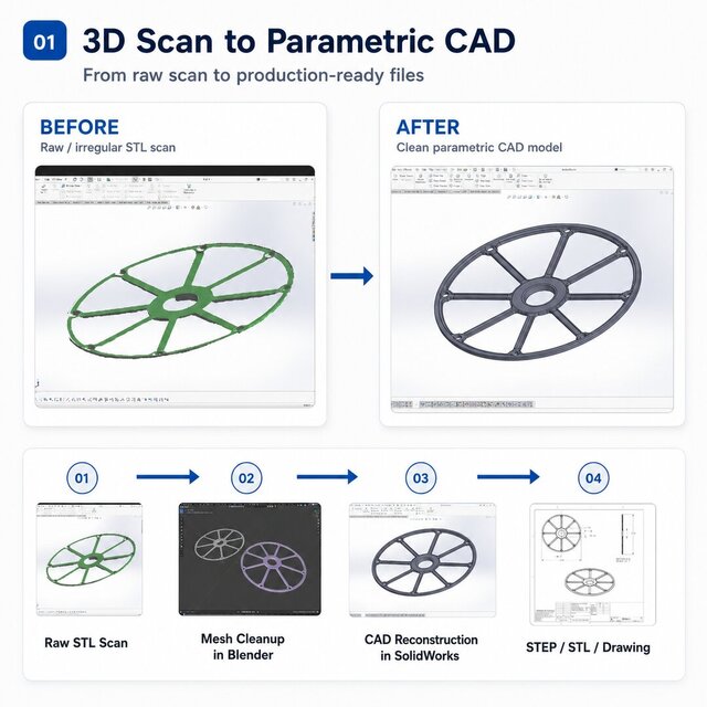 3D Scan to Parametric CAD | Reverse Engineering for 3D Printing