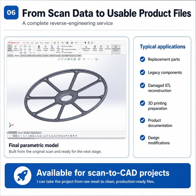 3D model of 3D Scan to Parametric CAD | Reverse Engineering for 3D Printing