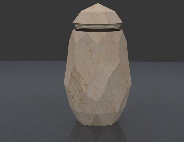 3D model of Large Geometric Memorial Urn Design