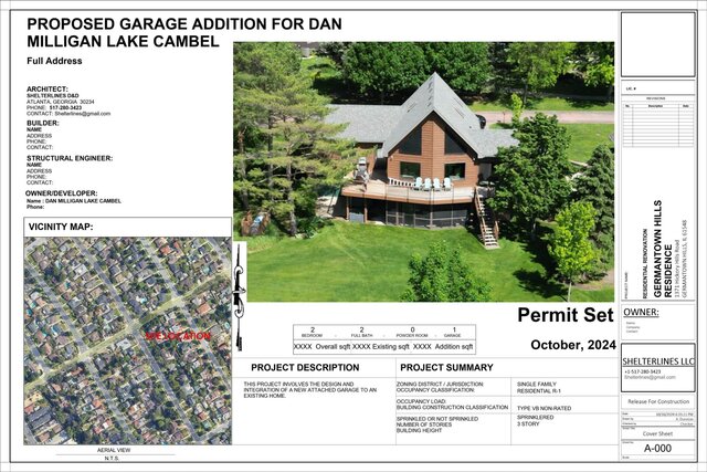 3D model of Attached Garage Addition with Second-Floor Living Space | Germantown Hills, IL