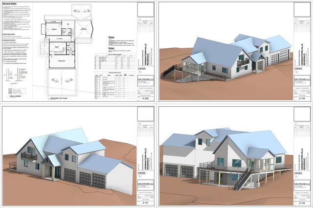 3D model of Attached Garage Addition with Second-Floor Living Space | Germantown Hills, IL